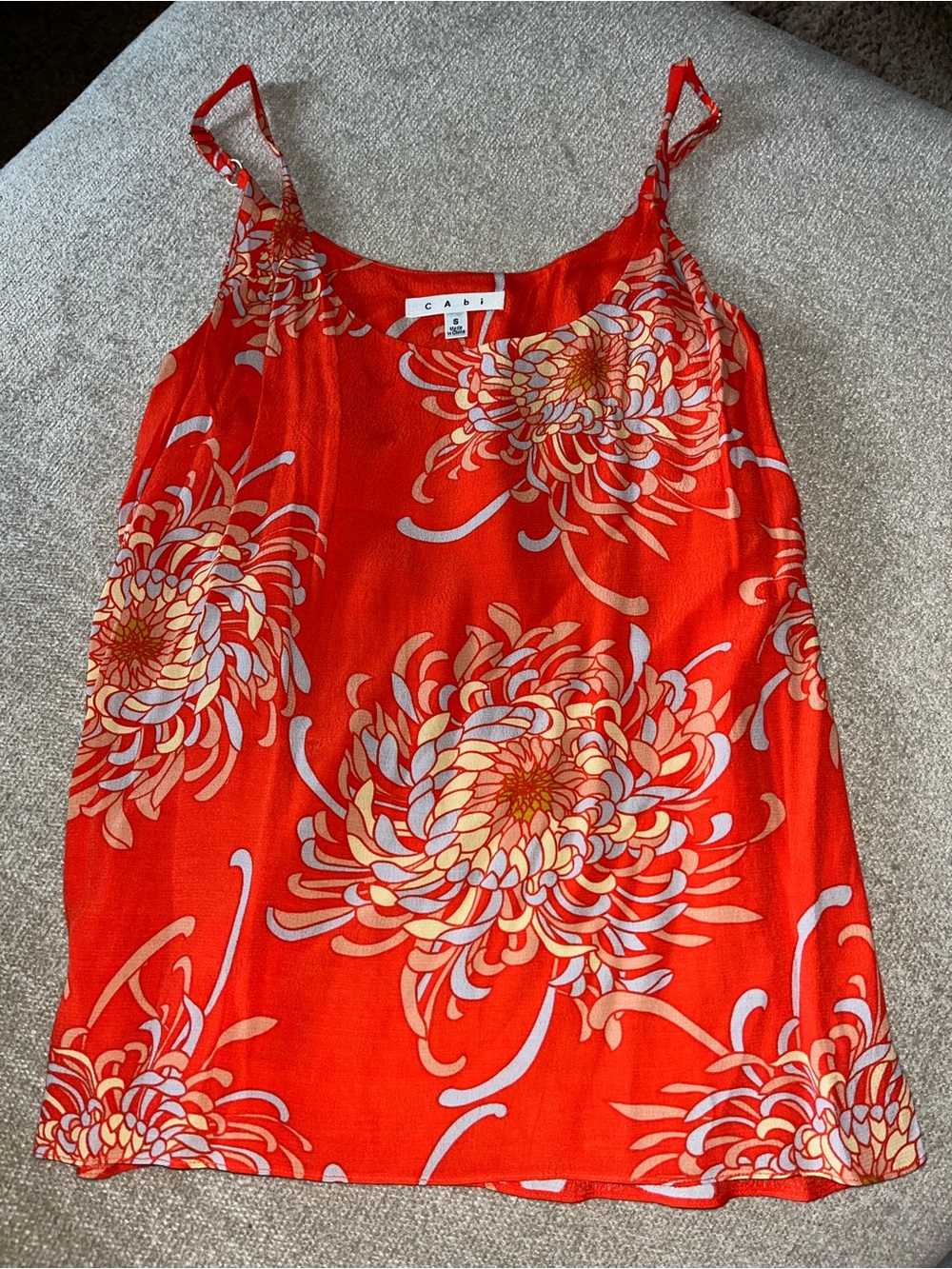 CAbi Red Chrysanthemum Slip Camisole